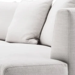 Casa Padrino Luxus Wohnzimmer Sofa Weiß / Schwarz 265 x 151 x H. 90 cm - Couch mit 7 Kissen - Luxus Wohnzimmermöbel