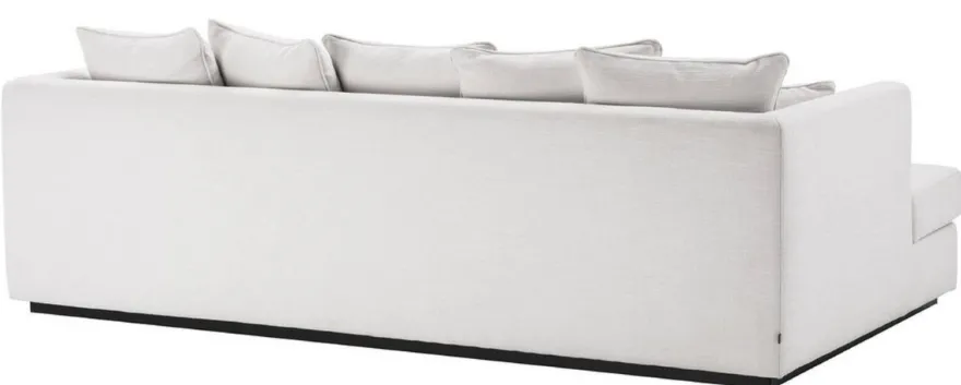 Casa Padrino Luxus Wohnzimmer Sofa Weiß / Schwarz 265 x 151 x H. 90 cm - Couch mit 7 Kissen - Luxus Wohnzimmermöbel