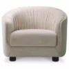 Casa Padrino Luxus Wohnzimmer & Hotel Sessel Creme / Schwarz 88 cm - Luxus Möbel