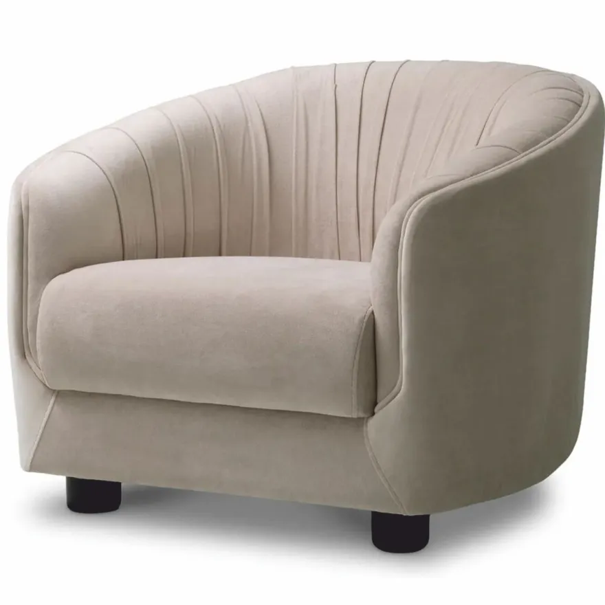 Casa Padrino Luxus Wohnzimmer & Hotel Sessel Creme / Schwarz 88 cm - Luxus Möbel