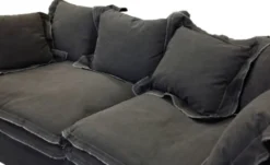 Casa Padrino Luxus Wohnzimmer Sofa Vintage Dunkelgrau 240 x 100 x H. 80 cm - Luxus Qualität