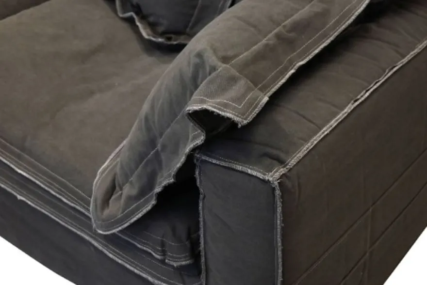 Casa Padrino Luxus Wohnzimmer Sofa Vintage Dunkelgrau 240 x 100 x H. 80 cm - Luxus Qualität