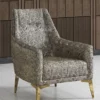 Casa Padrino Luxus Wohnzimmer Sessel Beige / Grau / Gold 70 x 95 x H. 96 cm - Wohnzimmer Möbel - Luxus Möbel