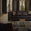 Casa Padrino Luxus Wohnzimmer Sessel Lila / Schwarz / Gold 70 x 95 x H. 96 cm - Wohnzimmer Möbel - Luxus Möbel
