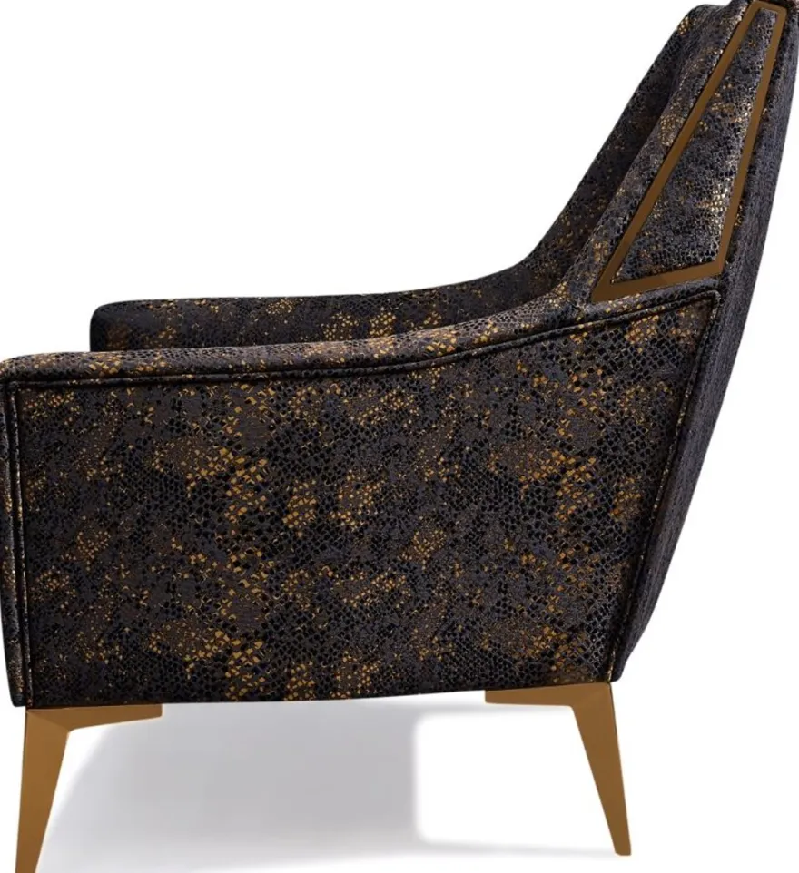 Casa Padrino Luxus Wohnzimmer Sessel Lila / Schwarz / Gold 70 x 95 x H. 96 cm - Wohnzimmer Möbel - Luxus Möbel