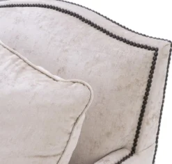 Casa Padrino Luxus Wohnzimmer Sofa Creme / Schwarz 220 x 98 x H. 90 cm - Limited Edition