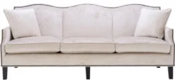 Casa Padrino Luxus Wohnzimmer Sofa Creme / Schwarz 220 x 98 x H. 90 cm - Limited Edition
