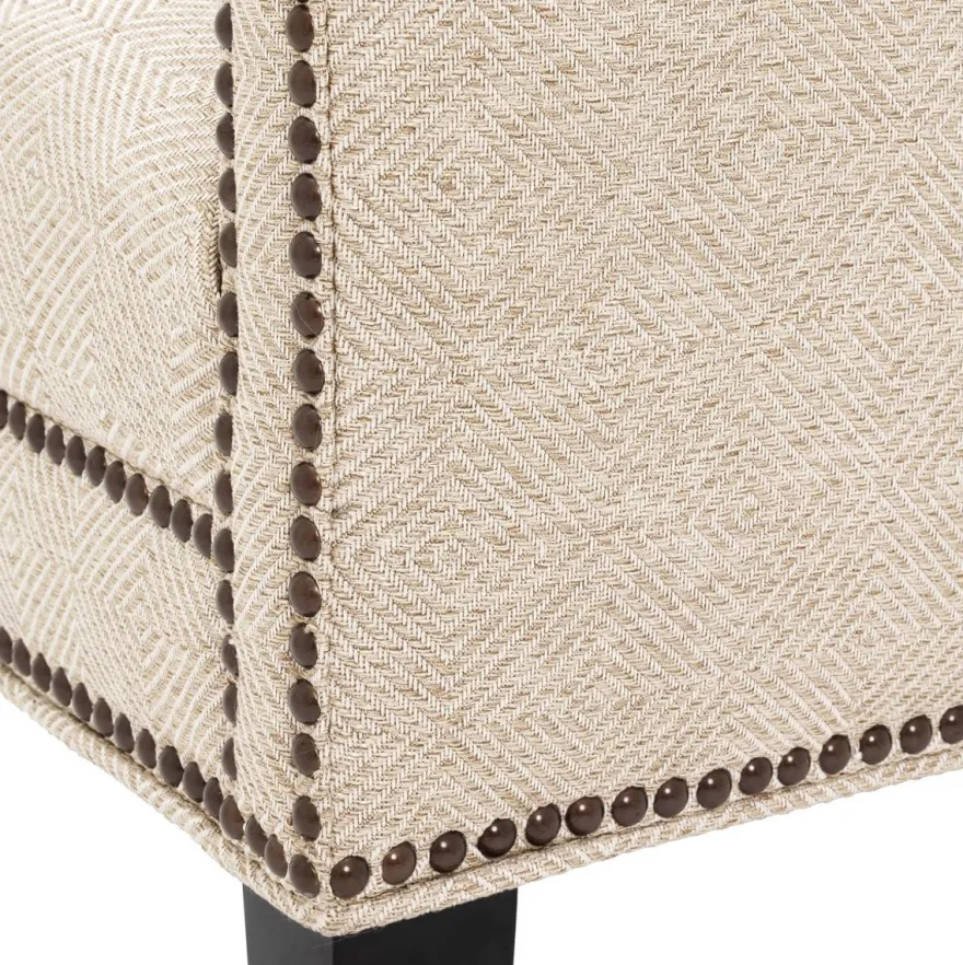 Casa Padrino Luxus Wohnzimmer Sessel Sandfarben / Schwarz / Messingfarben 75 x 80 x H. 75 cm - Luxus Möbel