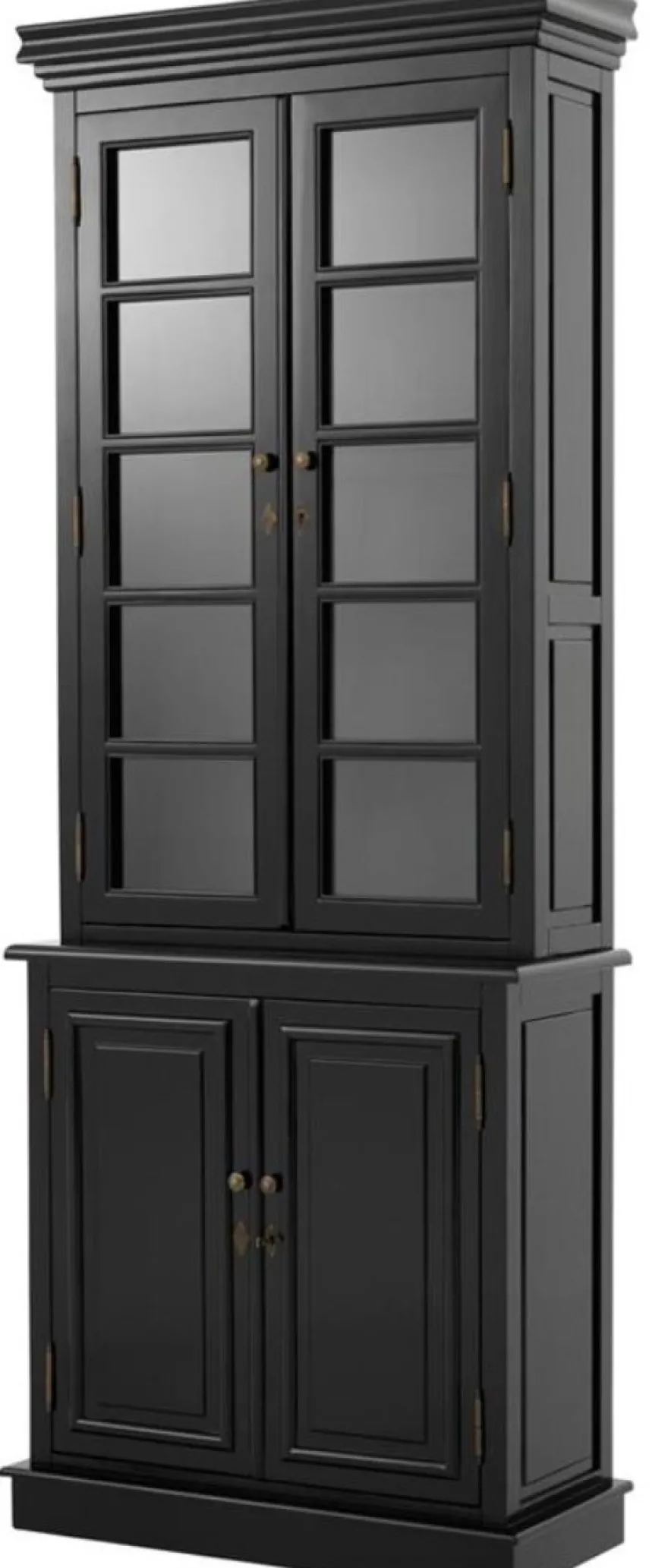 Casa Padrino Luxus Wohnzimmerschrank Schwarz 90 x 38 x H. 230 cm - Limited Edition