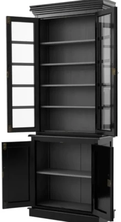 Casa Padrino Luxus Wohnzimmerschrank Schwarz 90 x 38 x H. 230 cm - Limited Edition