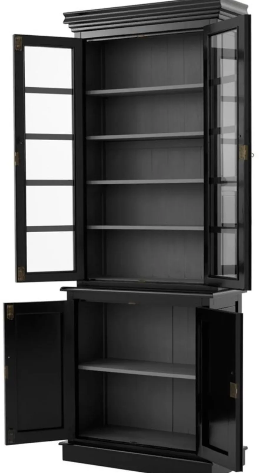 Casa Padrino Luxus Wohnzimmerschrank Schwarz 90 x 38 x H. 230 cm - Limited Edition
