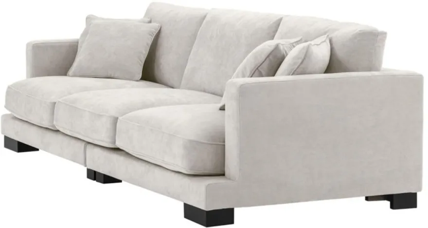Casa Padrino Luxus Wohnzimmer Sofa Sandfarben / Schwarz 284 x 110 x H. 85 cm - Luxus Kollektion