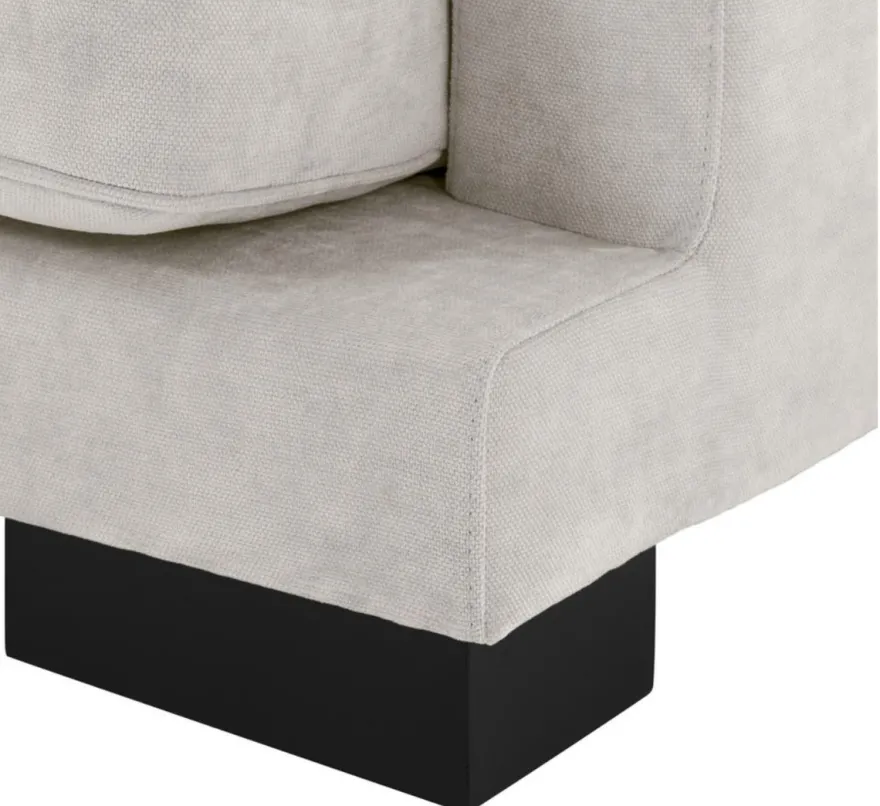 Casa Padrino Luxus Wohnzimmer Sofa Sandfarben / Schwarz 284 x 110 x H. 85 cm - Luxus Kollektion