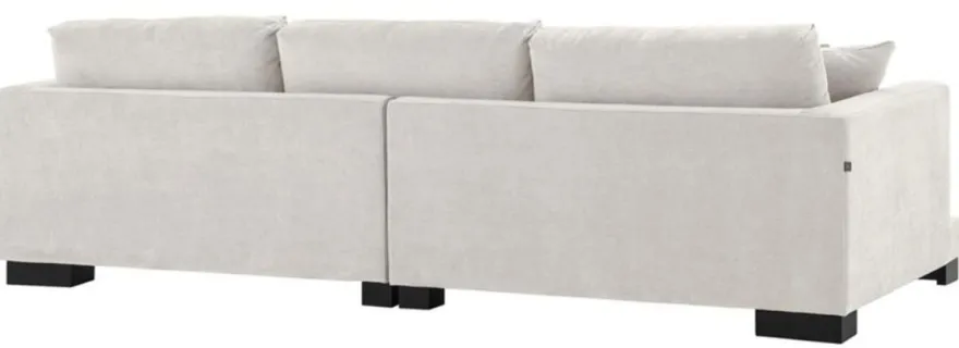 Casa Padrino Luxus Wohnzimmer Sofa Sandfarben / Schwarz 284 x 110 x H. 85 cm - Luxus Kollektion