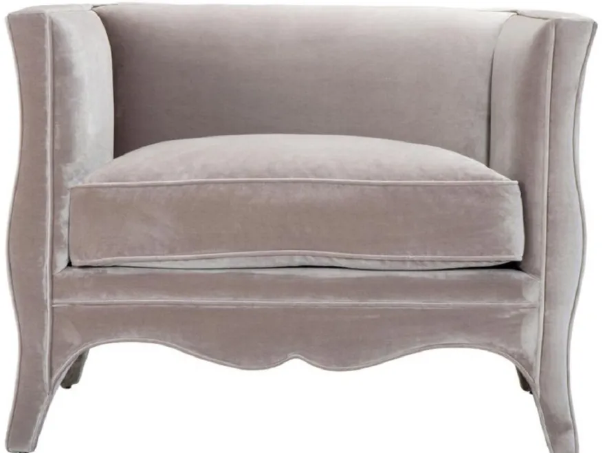 Casa Padrino Luxus Wohnzimmer Samt Sessel Grau 100 x 79 x H. 75 cm - Wohnzimmermöbel