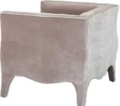 Casa Padrino Luxus Wohnzimmer Samt Sessel Grau 100 x 79 x H. 75 cm - Wohnzimmermöbel