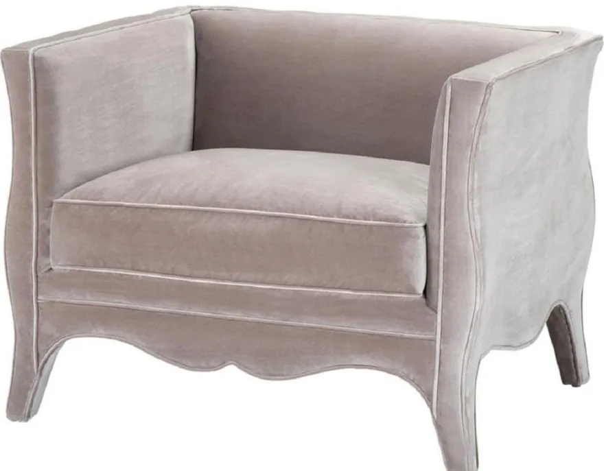 Casa Padrino Luxus Wohnzimmer Samt Sessel Grau 100 x 79 x H. 75 cm - Wohnzimmermöbel