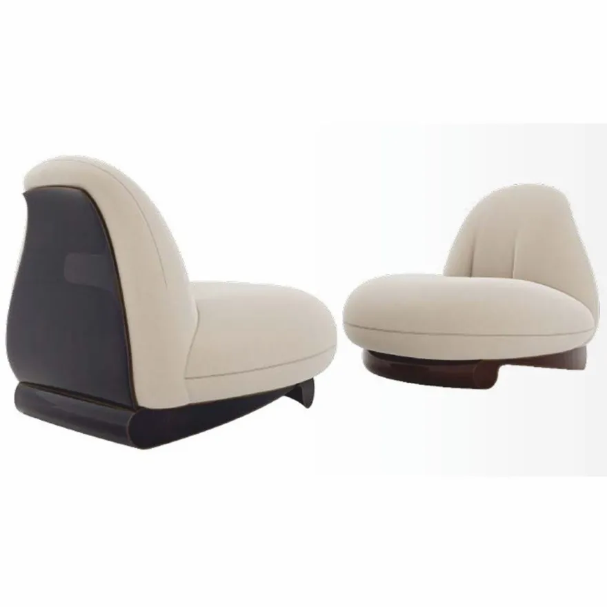 Casa Padrino Luxus Wohnzimmer & Hotel Samt Sessel Creme / Dunkelbraun - Luxus Möbel