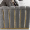 Casa Padrino Luxus Wohnzimmer Sofa mit dekorativen Kissen Grau / Gold 240 x 92 x H. 78 cm - Luxus Wohnzimmer Möbel