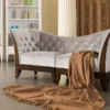 Casa Padrino Luxus Wohnzimmer Sessel Silbergrau / Dunkelbraun 87 x 69,5 x H. 84 cm - Neoklassischer Sessel mit edlem Velourstoff - Wohnzimmer Möbel im Neoklassischem Stil