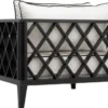 Casa Padrino Luxus Wohnzimmer Sessel mit Kissen Mattschwarz / Weiß 96,5 x 93,5 x H. 68,5 cm - Wohnzimmer Möbel