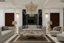 Casa Padrino Luxus Wohnzimmer & Hotel Sessel Grau / Gold 85 x 82 x H. 80 cm