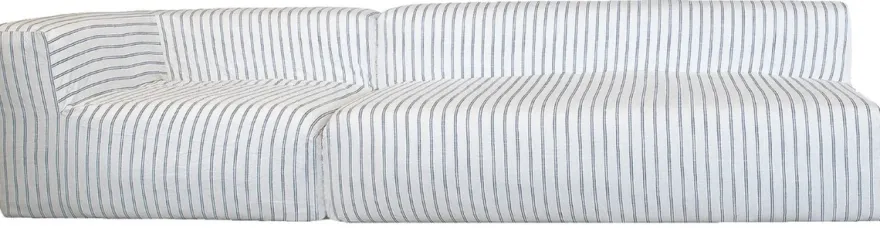 Casa Padrino Luxus Wohnzimmer Sofa mit Streifen Weiß / Blau 325 cm