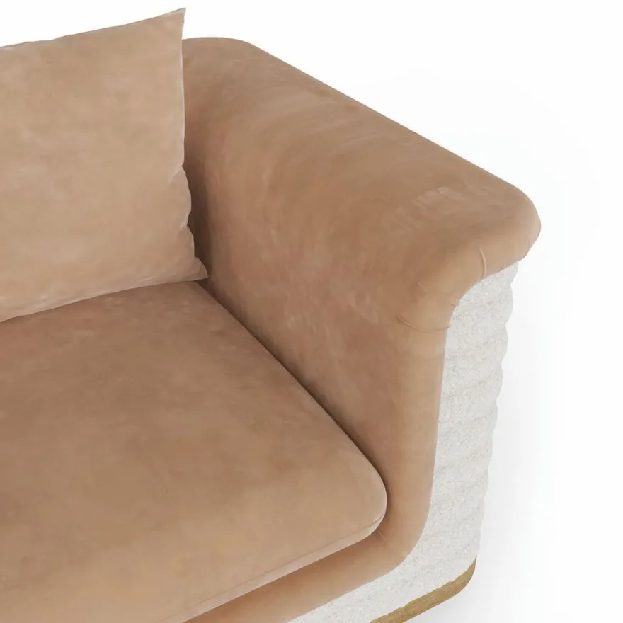 Casa Padrino Luxus Wohnzimmer & Hotel Sessel Braun / Weiß 115 cm - Premium Qualität
