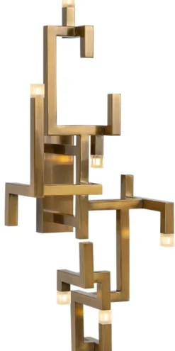Casa Padrino Luxus Wohnzimmer Edelstahl LED Wandleuchte Gold 30,5 x 28,5 x H. 73,5 cm - Designer Wandlampe