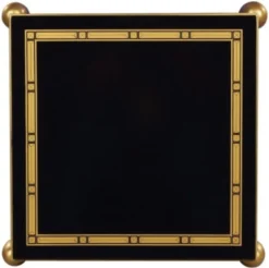 Casa Padrino Luxus Wohnzimmer Blumentisch Schwarz / Gold 45 x 45 x H. 95 cm - Luxus Beistelltisch