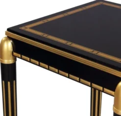 Casa Padrino Luxus Wohnzimmer Blumentisch Schwarz / Gold 45 x 45 x H. 95 cm - Luxus Beistelltisch