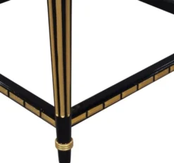 Casa Padrino Luxus Wohnzimmer Blumentisch Schwarz / Gold 45 x 45 x H. 95 cm - Luxus Beistelltisch