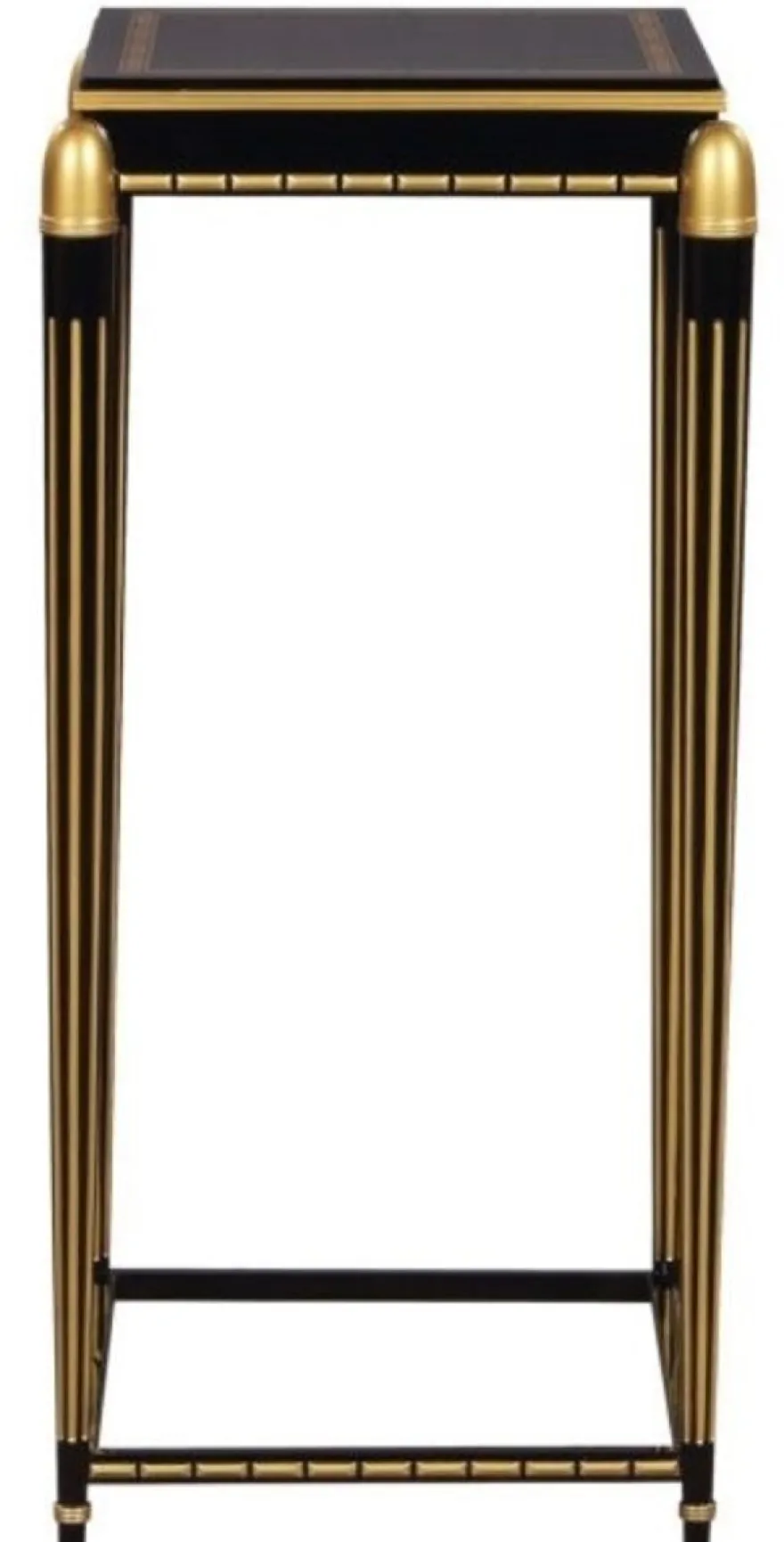 Casa Padrino Luxus Wohnzimmer Blumentisch Schwarz / Gold 45 x 45 x H. 95 cm - Luxus Beistelltisch