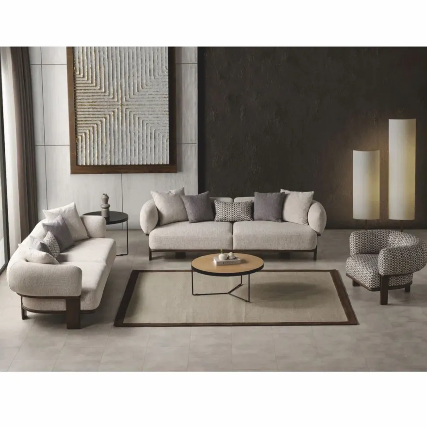 Casa Padrino Luxus Wohnzimmer & Hotel Sessel Hellgrau / Weiß / Dunkelbraun - Luxus Möbel