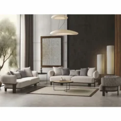 Casa Padrino Luxus Wohnzimmer & Hotel Sessel Hellgrau / Weiß / Dunkelbraun - Luxus Möbel
