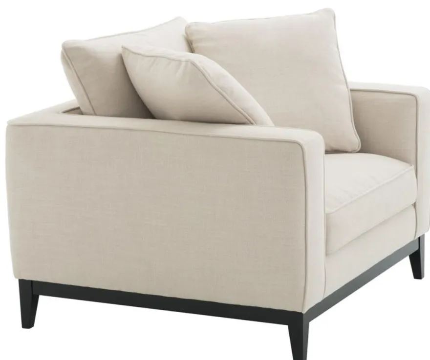 Casa Padrino Luxus Wohnzimmer Sessel Naturfarbig 116 x 106 x H. 94 cm - Luxus Möbel