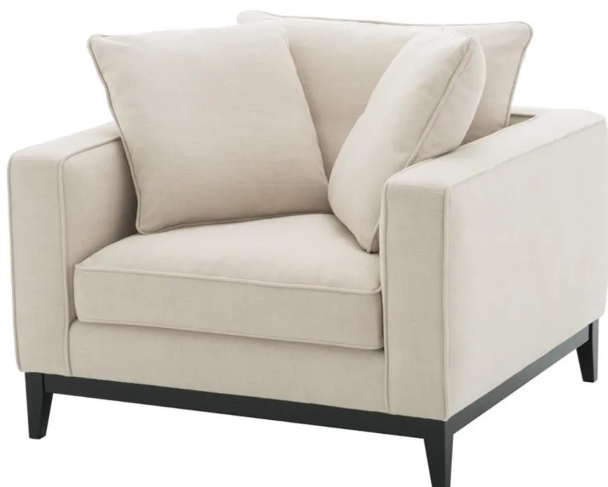 Casa Padrino Luxus Wohnzimmer Sessel Naturfarbig 116 x 106 x H. 94 cm - Luxus Möbel