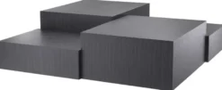 Casa Padrino Luxus Wohnzimmer Couchtisch Grau 112 x 112 x H. 40 cm - Wohnzimmertisch mit 3 verschiedenen Tischhöhen - Luxus Möbel