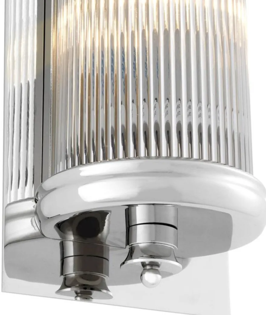 Casa Padrino Luxus Wohnzimmer Wandlampe Silber 13 x 11 x H. 52 cm - Luxus Kollektion