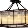 Casa Padrino Luxus Wohnzimmer Deckenleuchte Bronze 80 cm