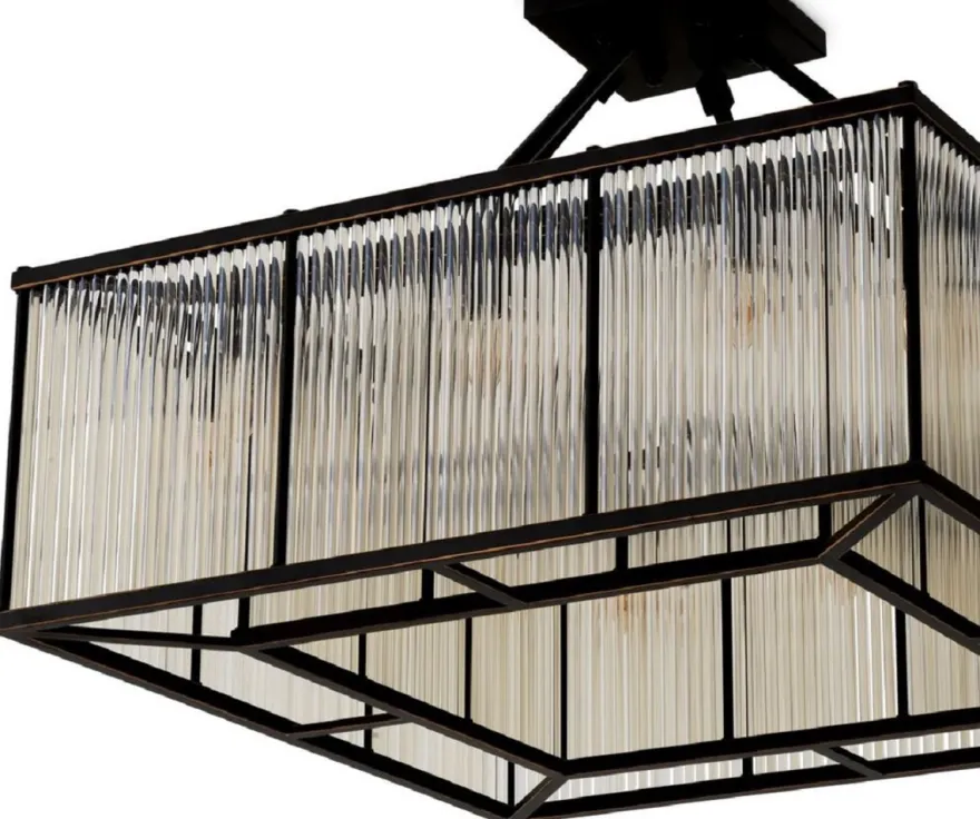 Casa Padrino Luxus Wohnzimmer Deckenleuchte Bronze 80 cm