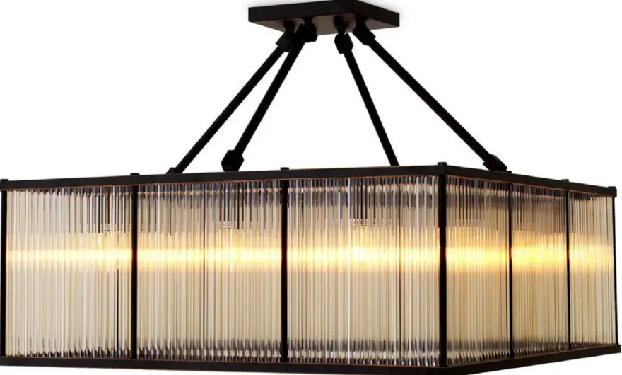 Casa Padrino Luxus Wohnzimmer Deckenleuchte Bronze 80 cm