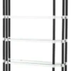 Casa Padrino Luxus Wohnzimmer Regalschrank Silber / Schwarz 110 x 35 x H. 220 cm - Wohnzimmerschrank