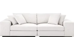 Casa Padrino Luxus Wohnzimmer Sofa Weiß / Schwarz 280 x 120 x H. 90 cm - Luxus Möbel