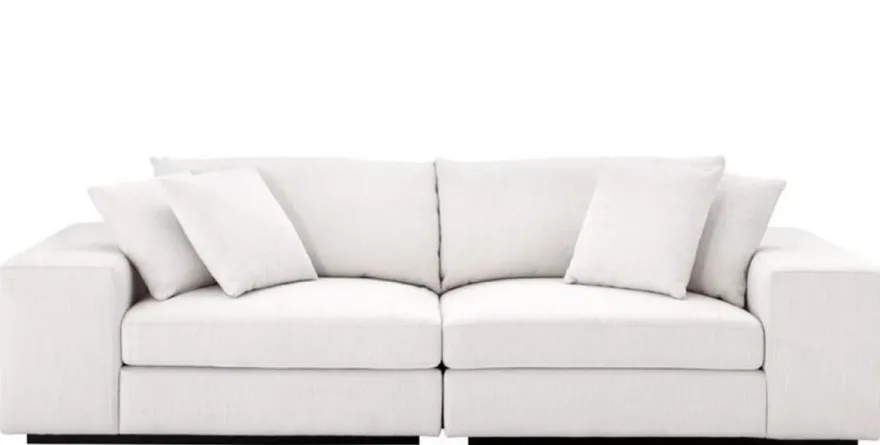 Casa Padrino Luxus Wohnzimmer Sofa Weiß / Schwarz 280 x 120 x H. 90 cm - Luxus Möbel