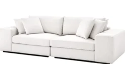 Casa Padrino Luxus Wohnzimmer Sofa Weiß / Schwarz 280 x 120 x H. 90 cm - Luxus Möbel