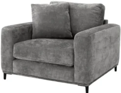 Casa Padrino Luxus Wohnzimmer Sessel Grau / Schwarz 105 x 102 x H. 80 cm - Wohnzimmermöbel