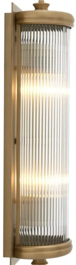 Casa Padrino Luxus Wohnzimmer Wandlampe Messing 13 x 11 x H. 43 cm - Hotel Möbel