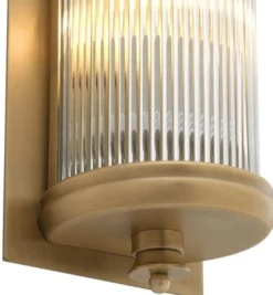 Casa Padrino Luxus Wohnzimmer Wandlampe Messing 13 x 11 x H. 43 cm - Hotel Möbel
