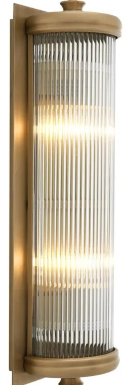 Casa Padrino Luxus Wohnzimmer Wandlampe Messing 13 x 11 x H. 43 cm - Hotel Möbel